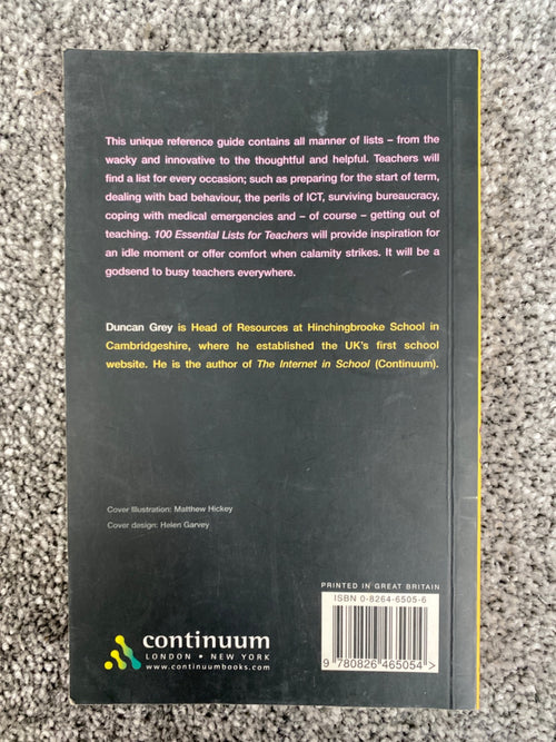100 Essential Lists for Teachers - Duncan Grey