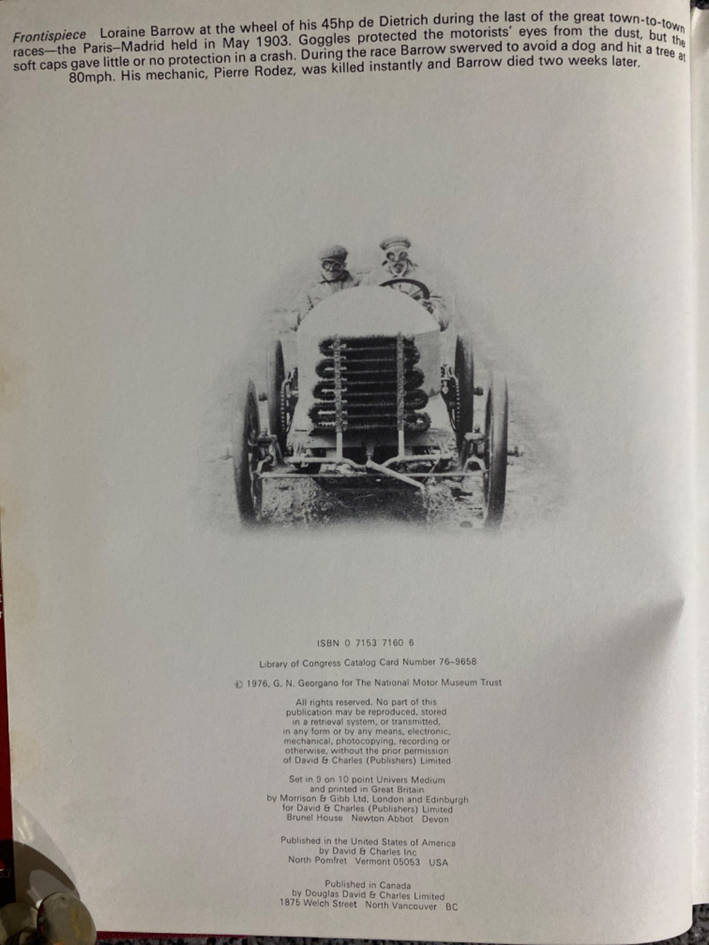 A Motor Racing Camera 1894-1916 - G. N. Georgano