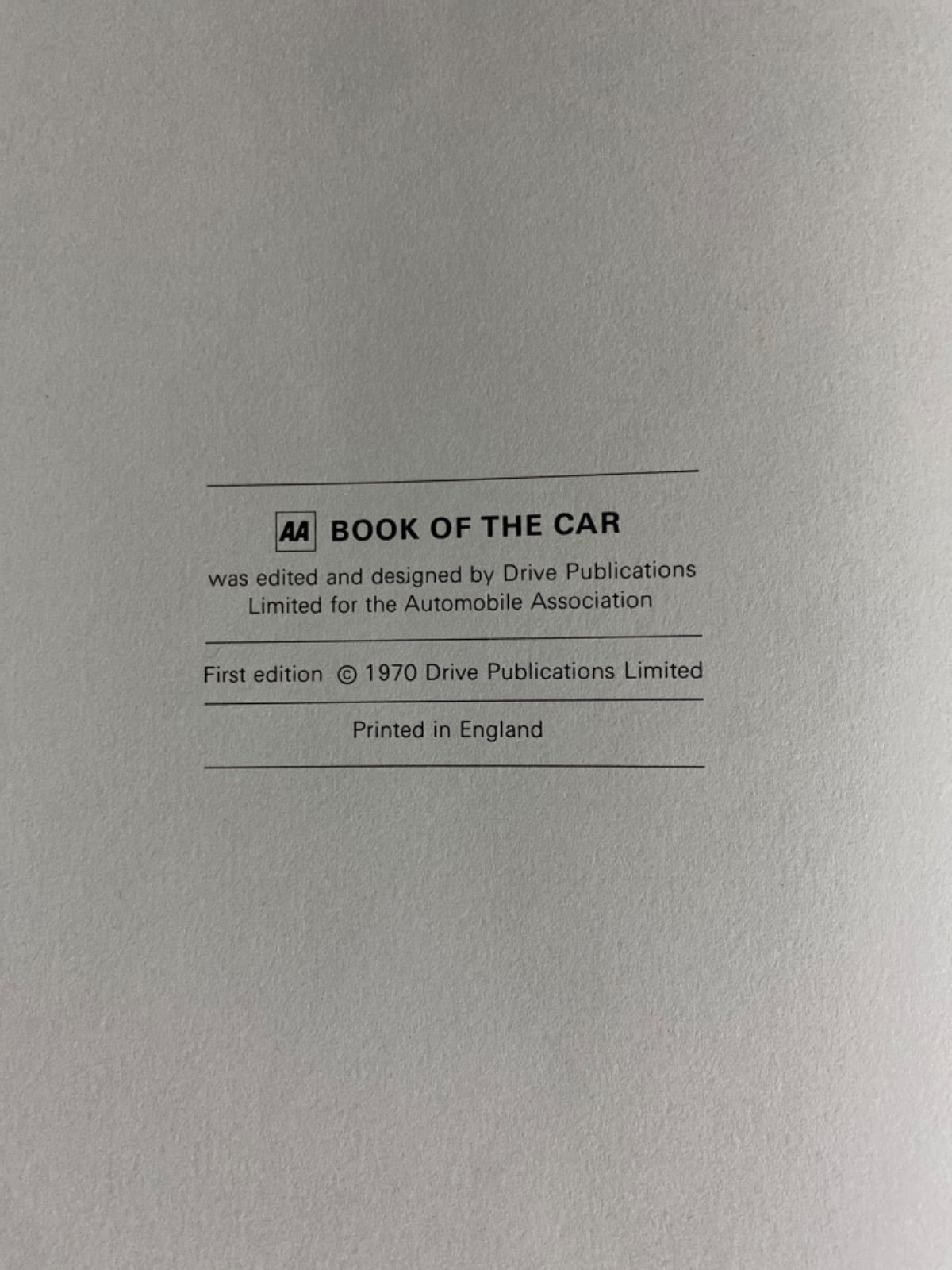 AA Book of the Car