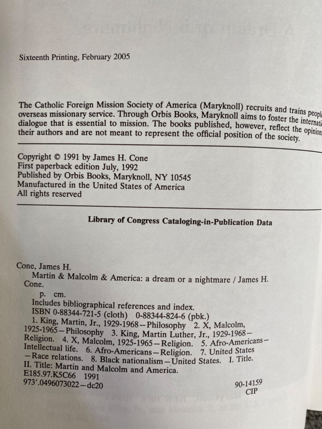Martin & Malcolm & America: A Dream Or a Nightmare - James H. Cone