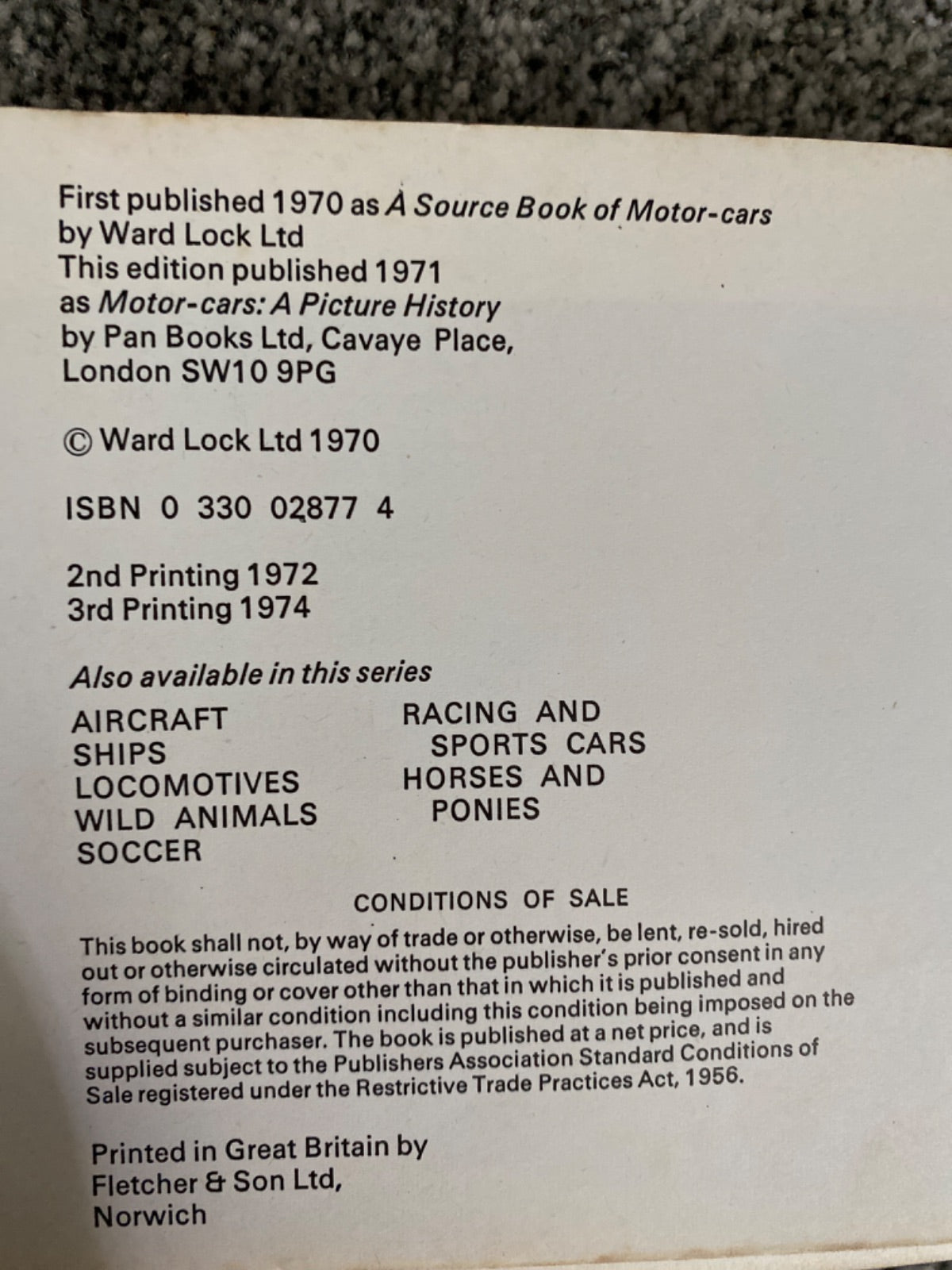 Motor-cars: A Picture History