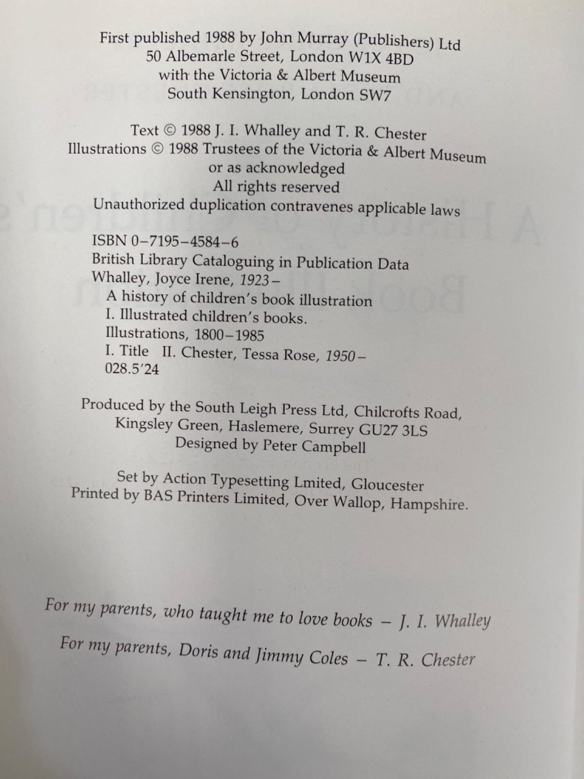 A history of children's book illustration - Joyce Irene Whalley, Tessa Rose Chester