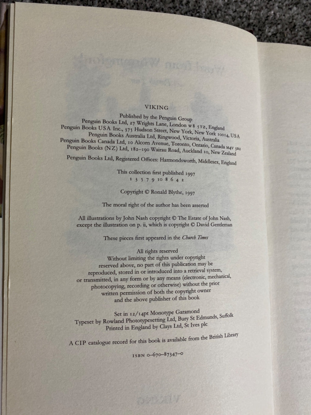 Word from Wormingford: a parish year - Ronald Blythe