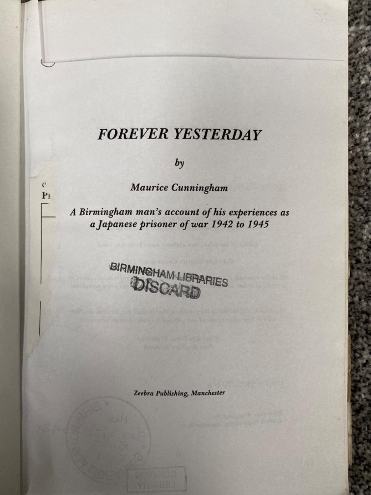 Forever Yesterday - Maurice Cunningham