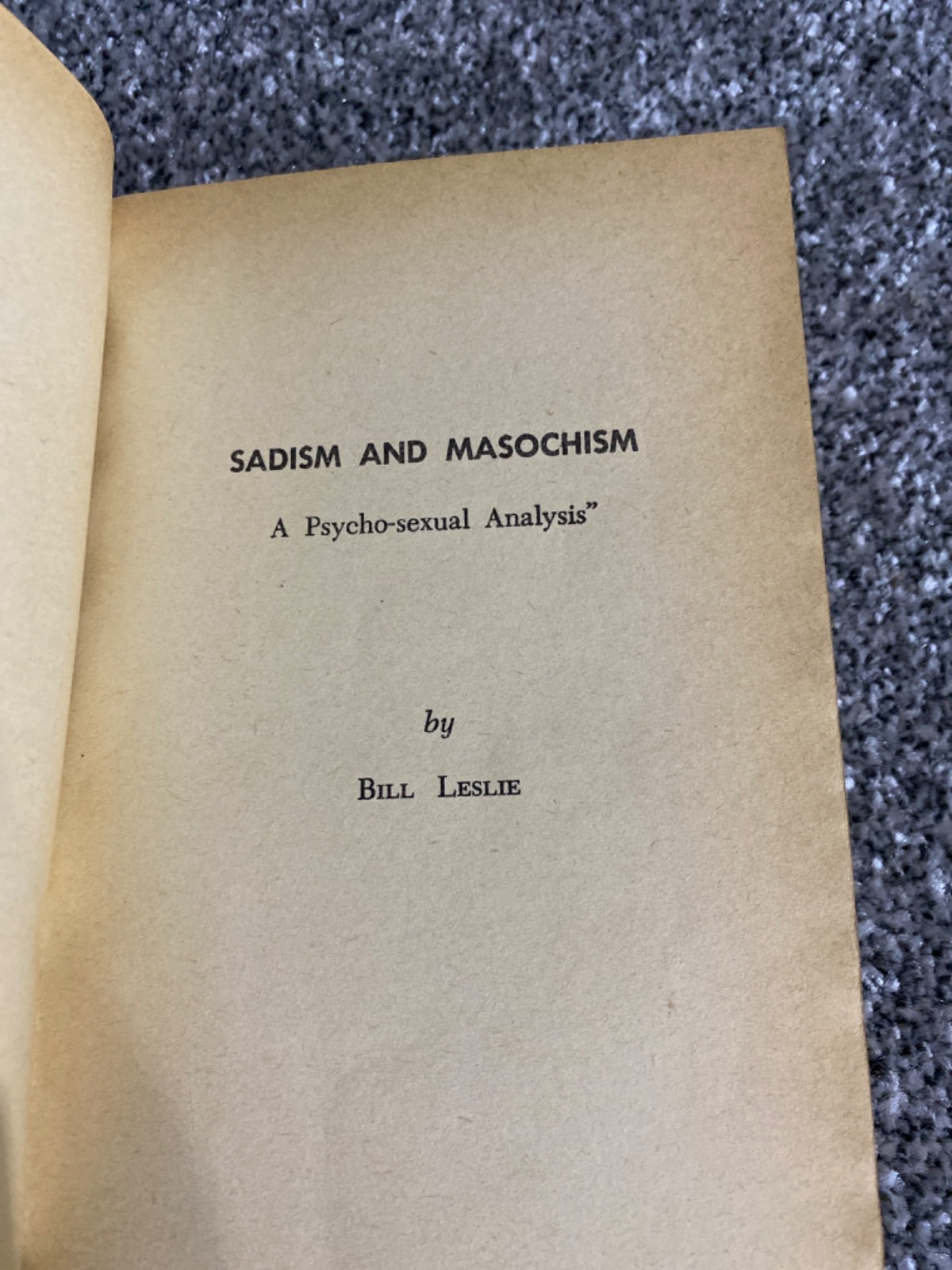 Sadism and Masochism - Bill Leslie