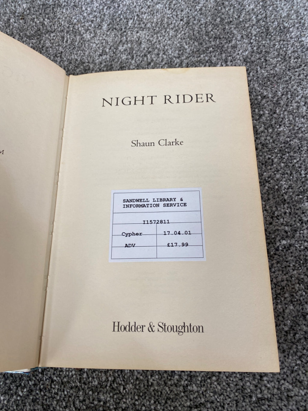 Night Rider - Shaun Clarke