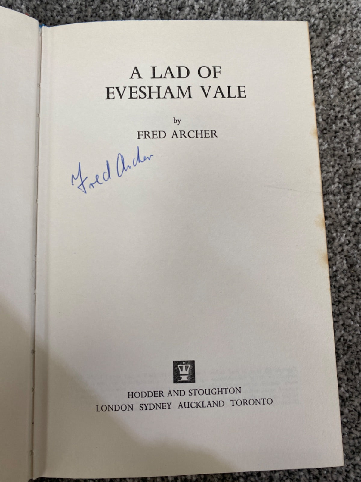 A lad of Evesham Vale - Fred Archer