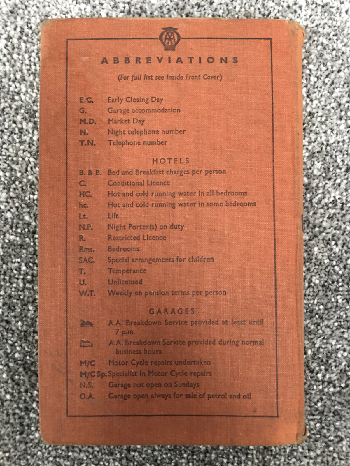 AA Members Handbook: England & Wales 1951-52