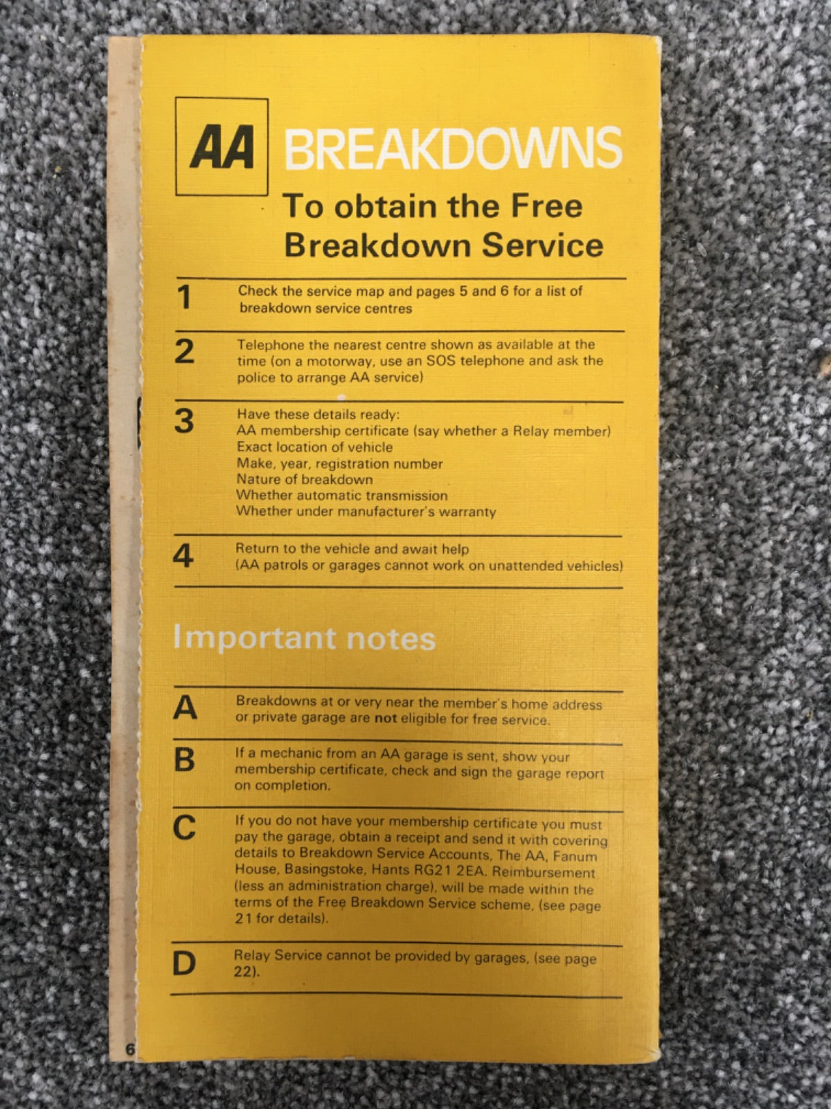 AA Members' Handbook 1976/7