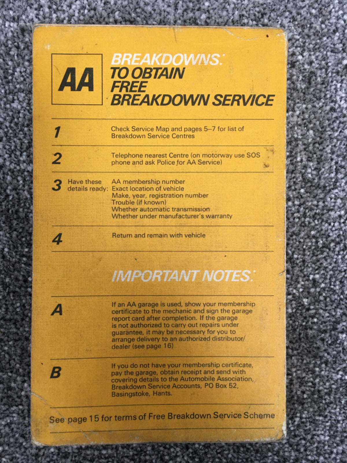 AA Members' Handbook 1972/73