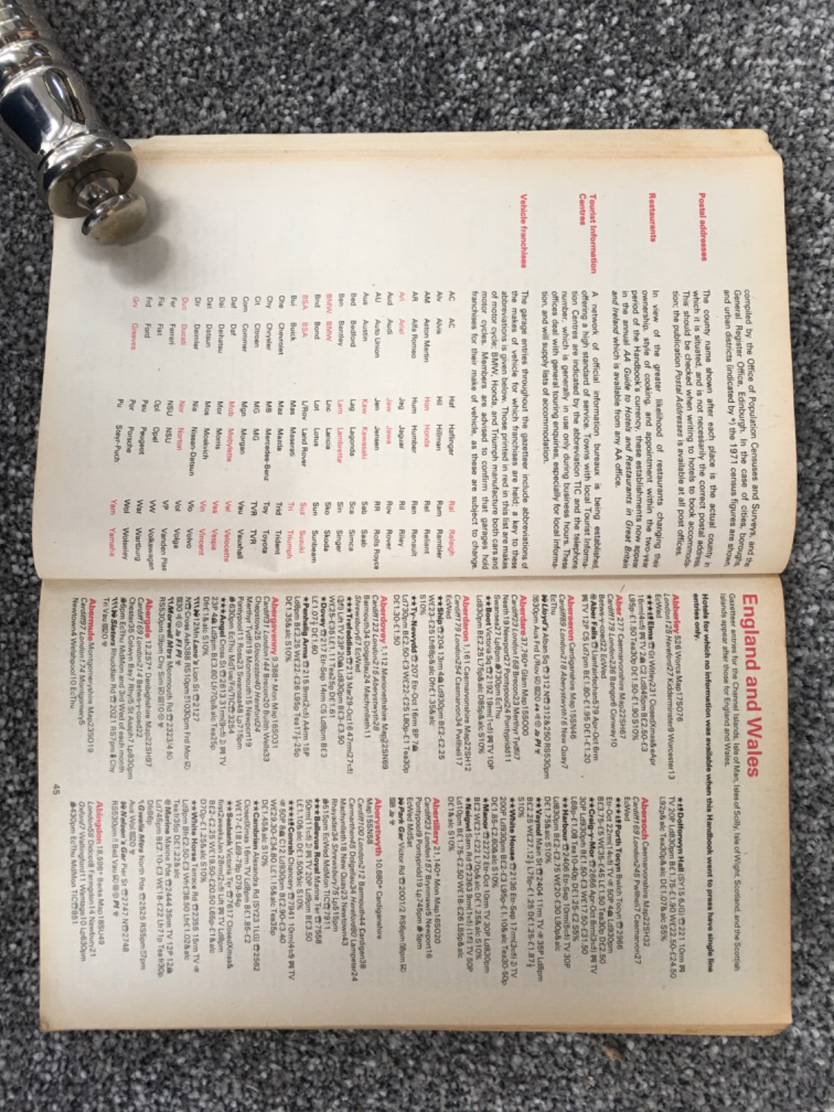 AA Members' Handbook 1972/73