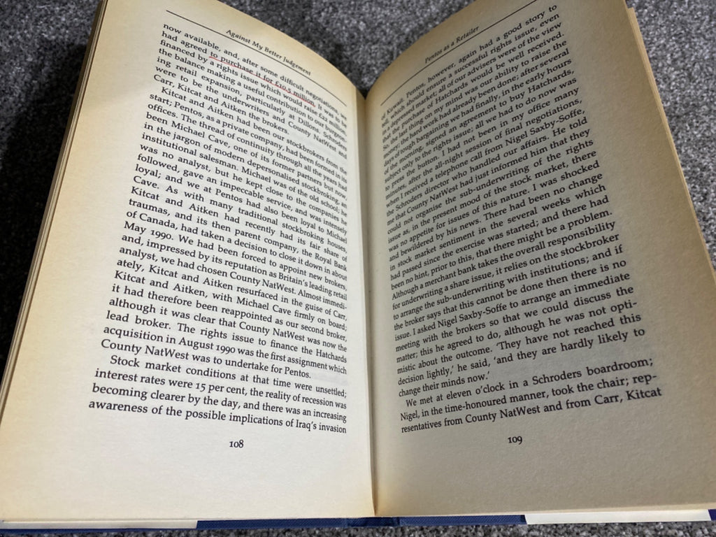 Against my better judgement: adventures in the City and in the book trade. - Terry Maher