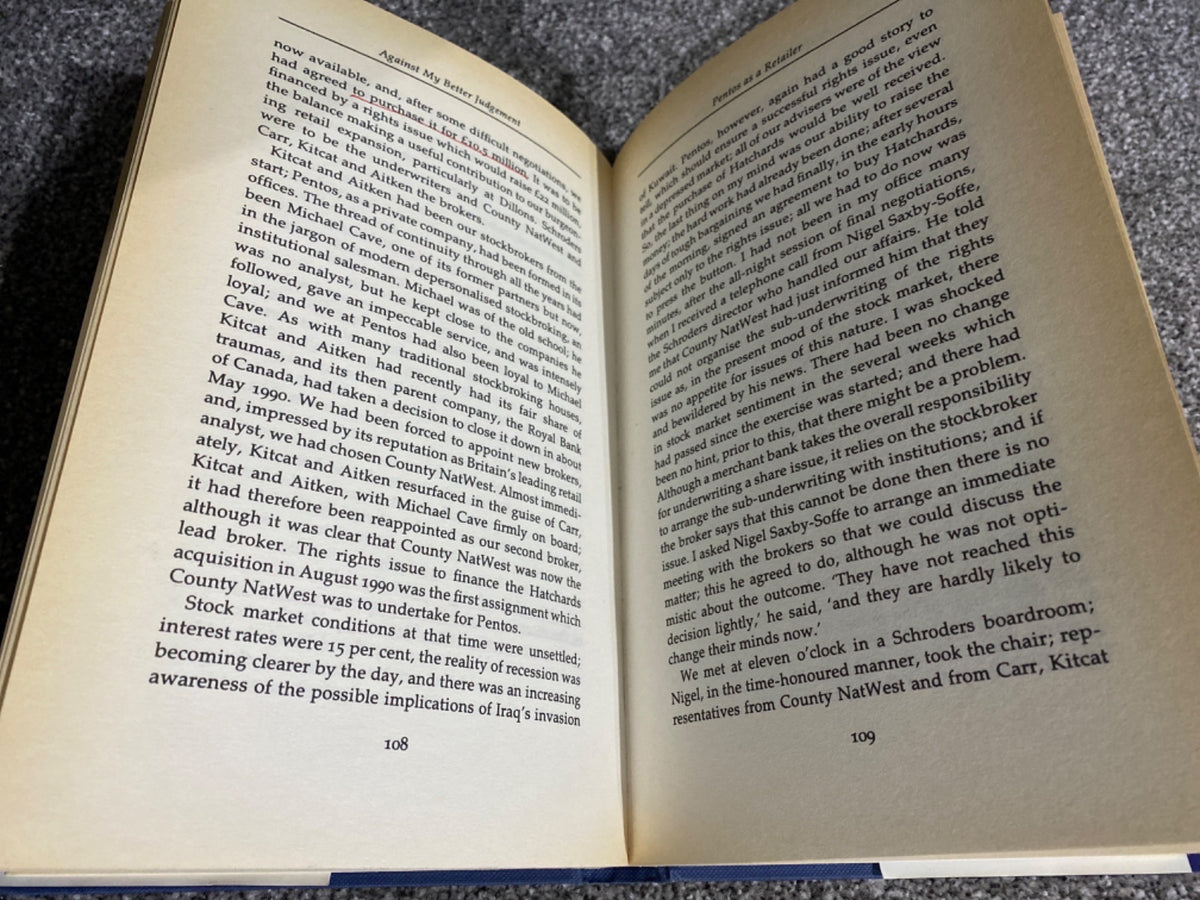Against my better judgement: adventures in the City and in the book trade. - Terry Maher