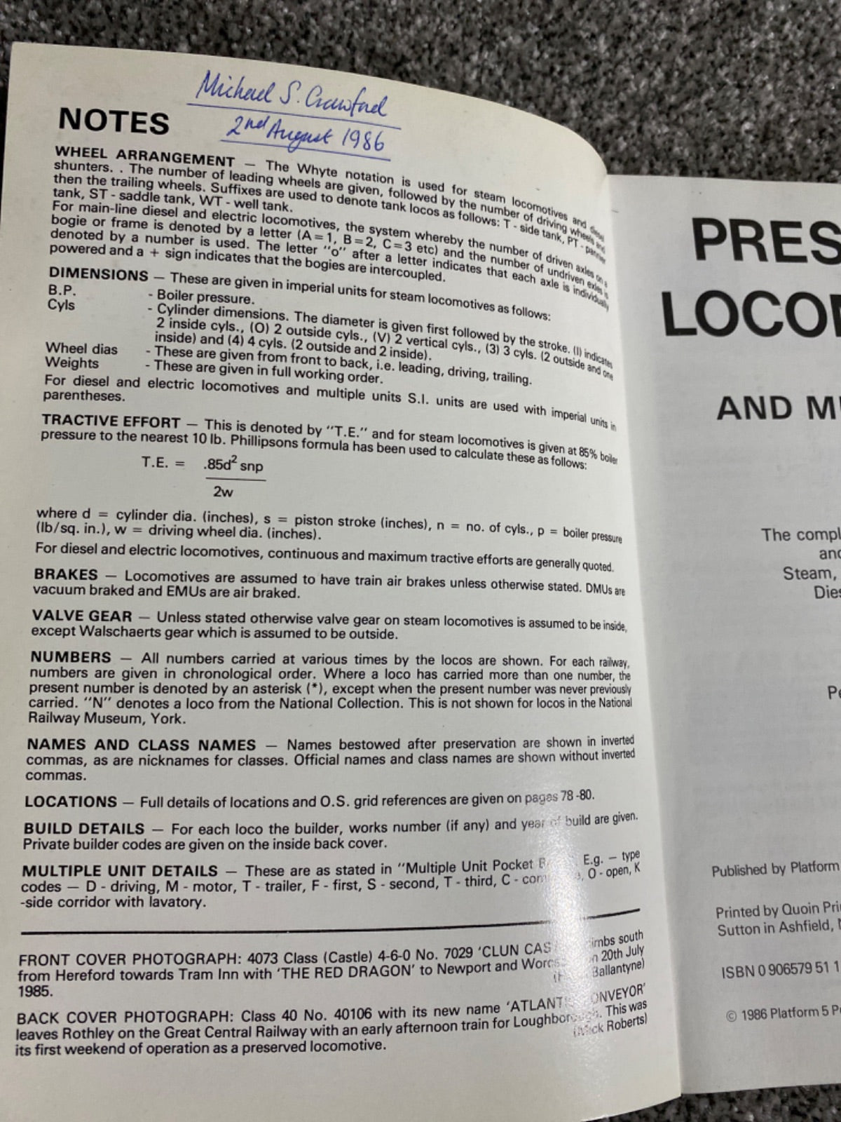 PRESERVED LOCOMOTIVES AND MULTIPLE UNITS - HOWARD JOHNSTONE PETER FOX