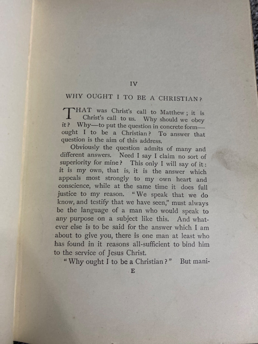 First Things First - Rev. George Jackson, B.A.