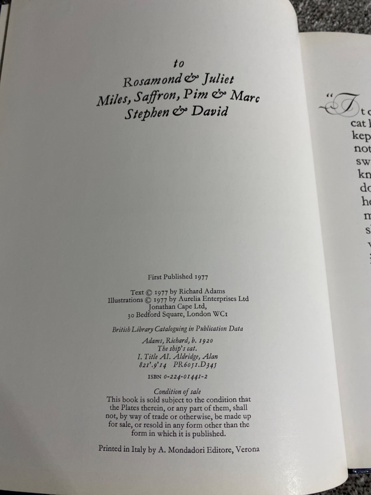 The adventures & brave deeds of the ship's cat on the Spanish Maine: together with the most lamentable losse of the Alcestis & triumphant firing of the Port of Chagres - Richard Adams