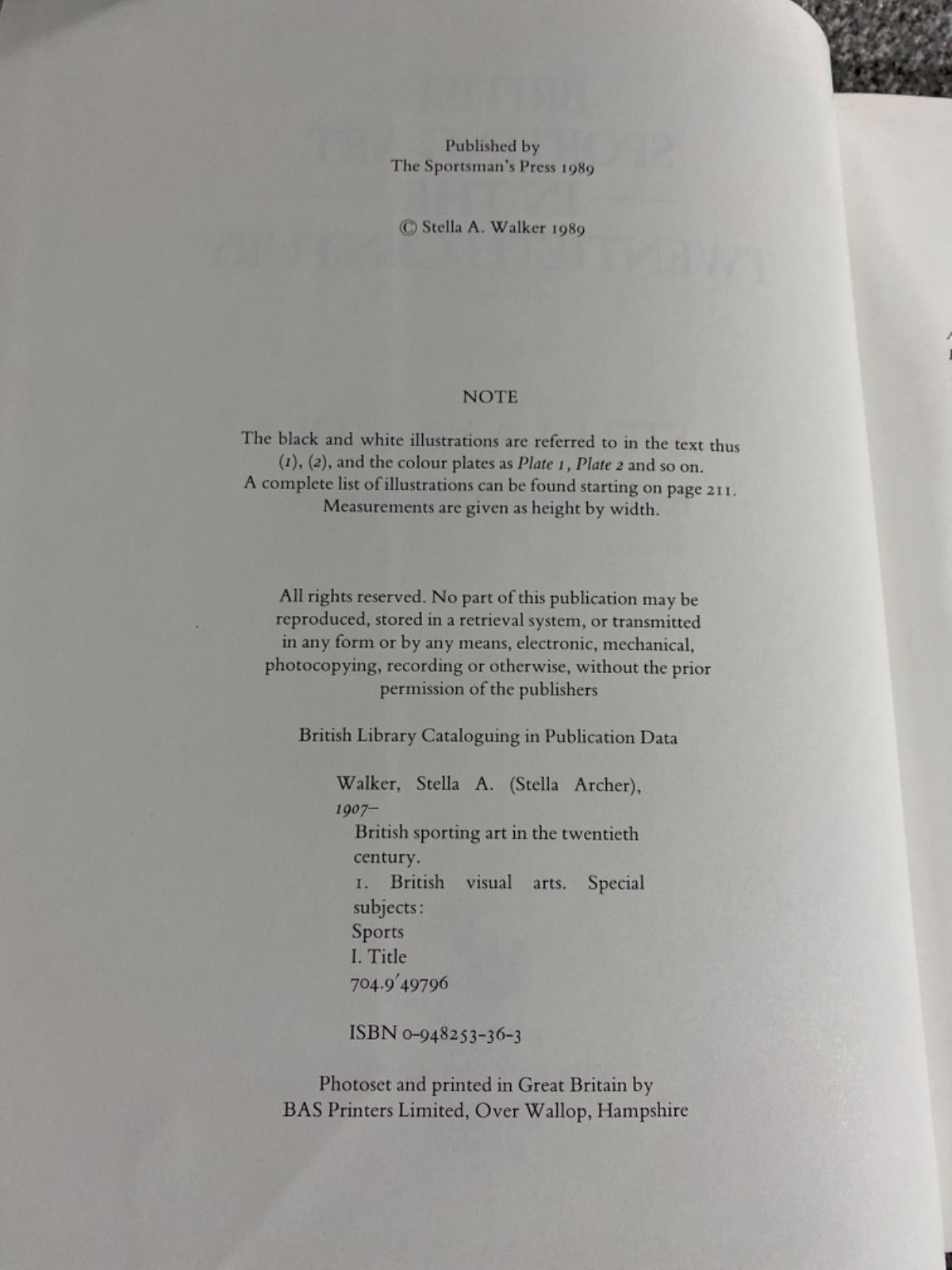 British sporting art in the twentieth century - Stella A. Walker