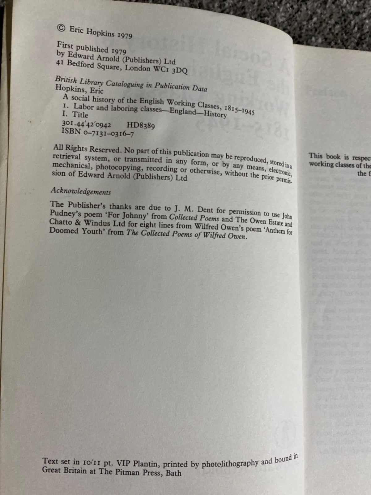 A Social History of the English Working Classes, 1815-1945 - E. Hopkins