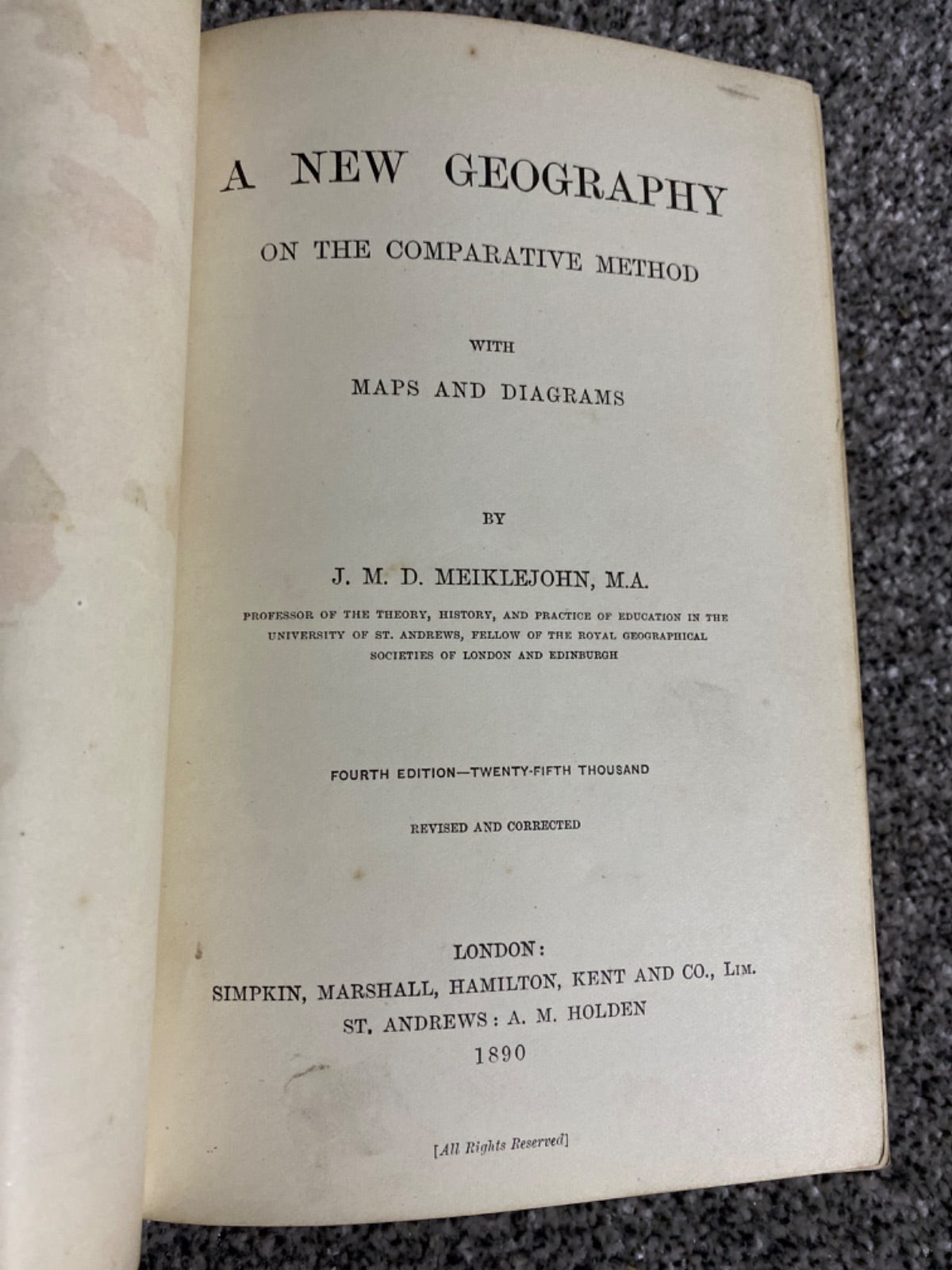 A New Geography on the Comparative Method - J. M. D. Meiklejohn