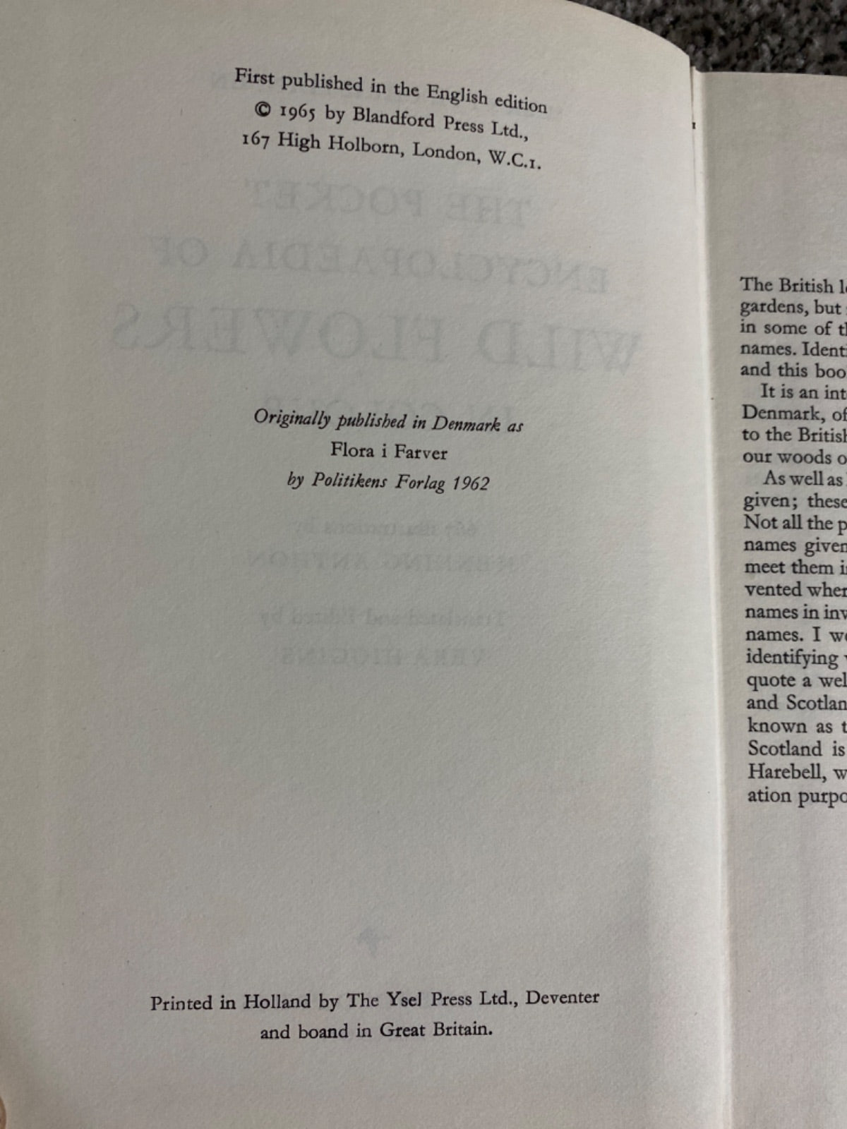 The Pocket Encyclopaedia of Wild Flowers in Colour - M. Skytte Christiansen
