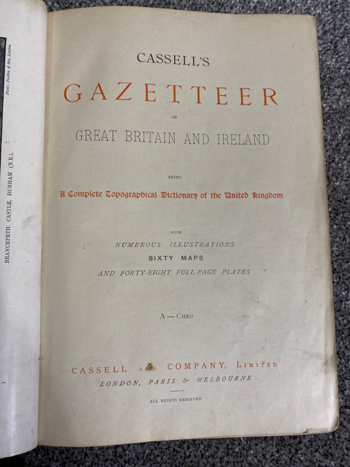 Cassell's Gazetteer of Great Britain and Ireland, being A Complete Topographical Dictionary of the United Kingdom