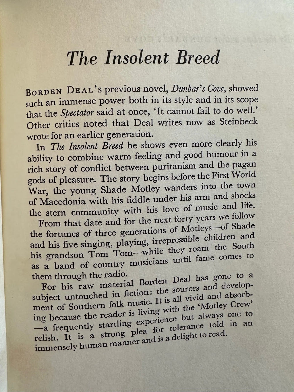 The Insolent Breed - Borden Deal