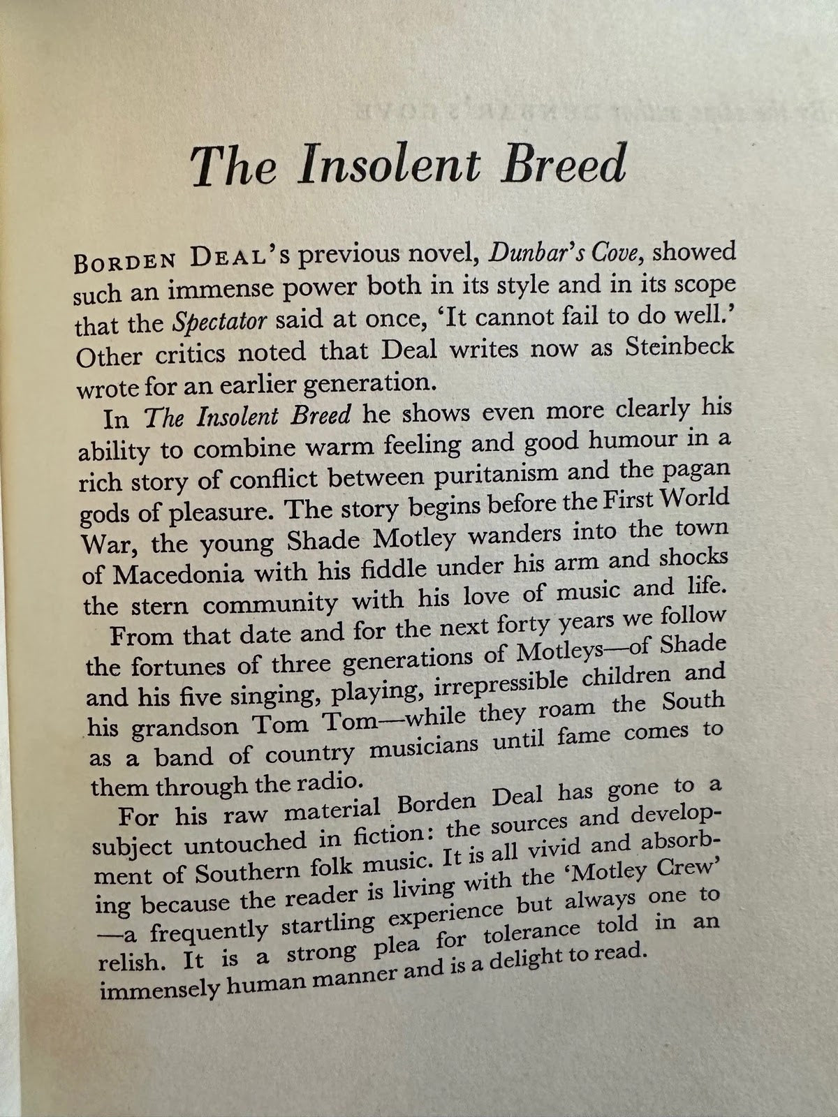The Insolent Breed - Borden Deal