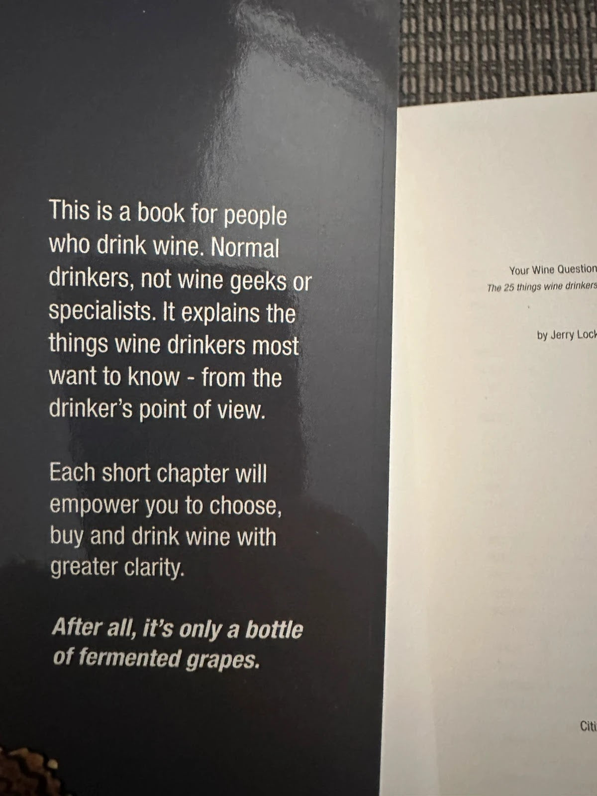 Your Wine Questions Answered Wine Guide Book - Jerry Lockspeiser