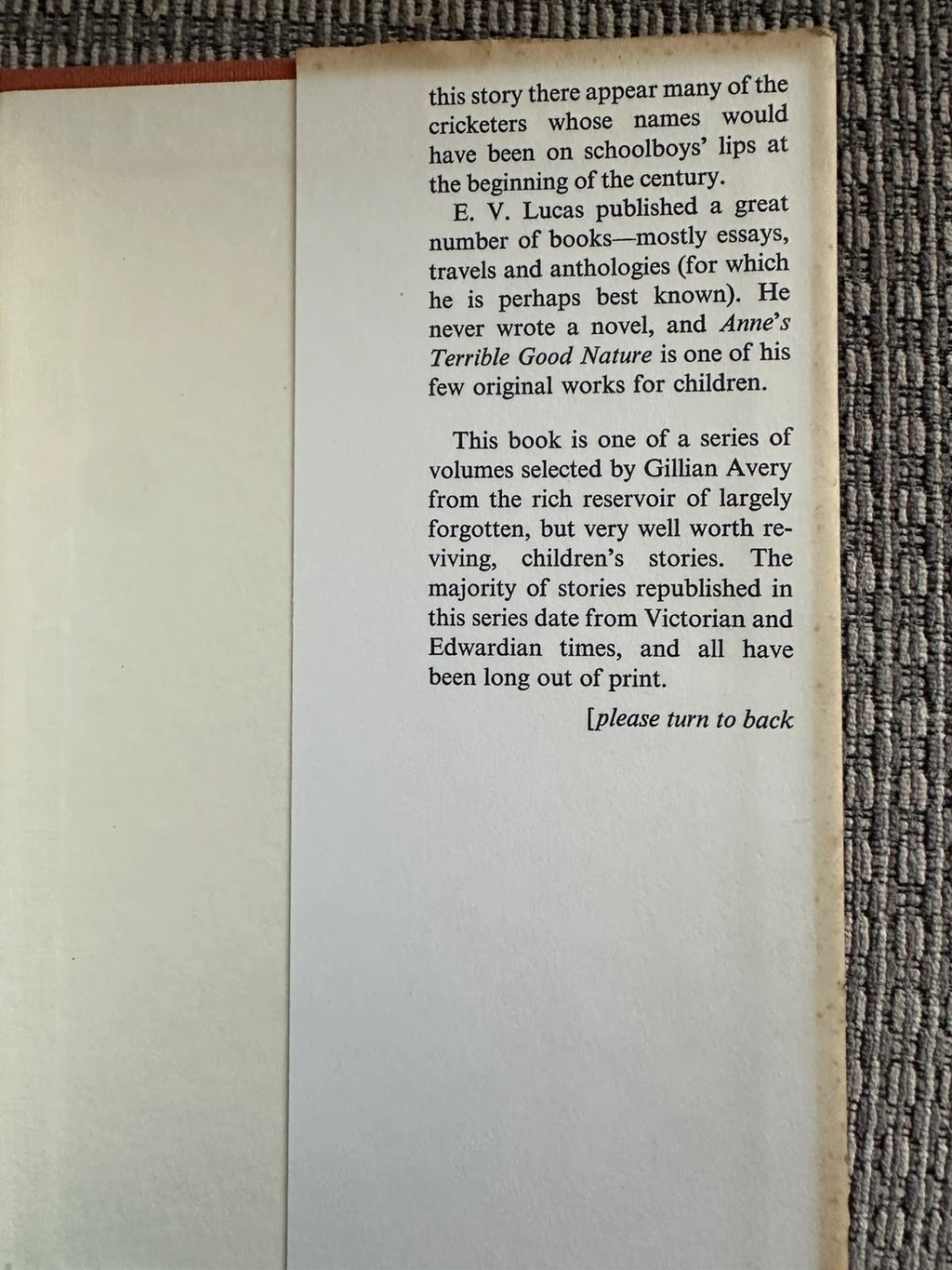Vintage Anne’s Terrible Good Nature E V Lucas 1970 Hardback Gollancz