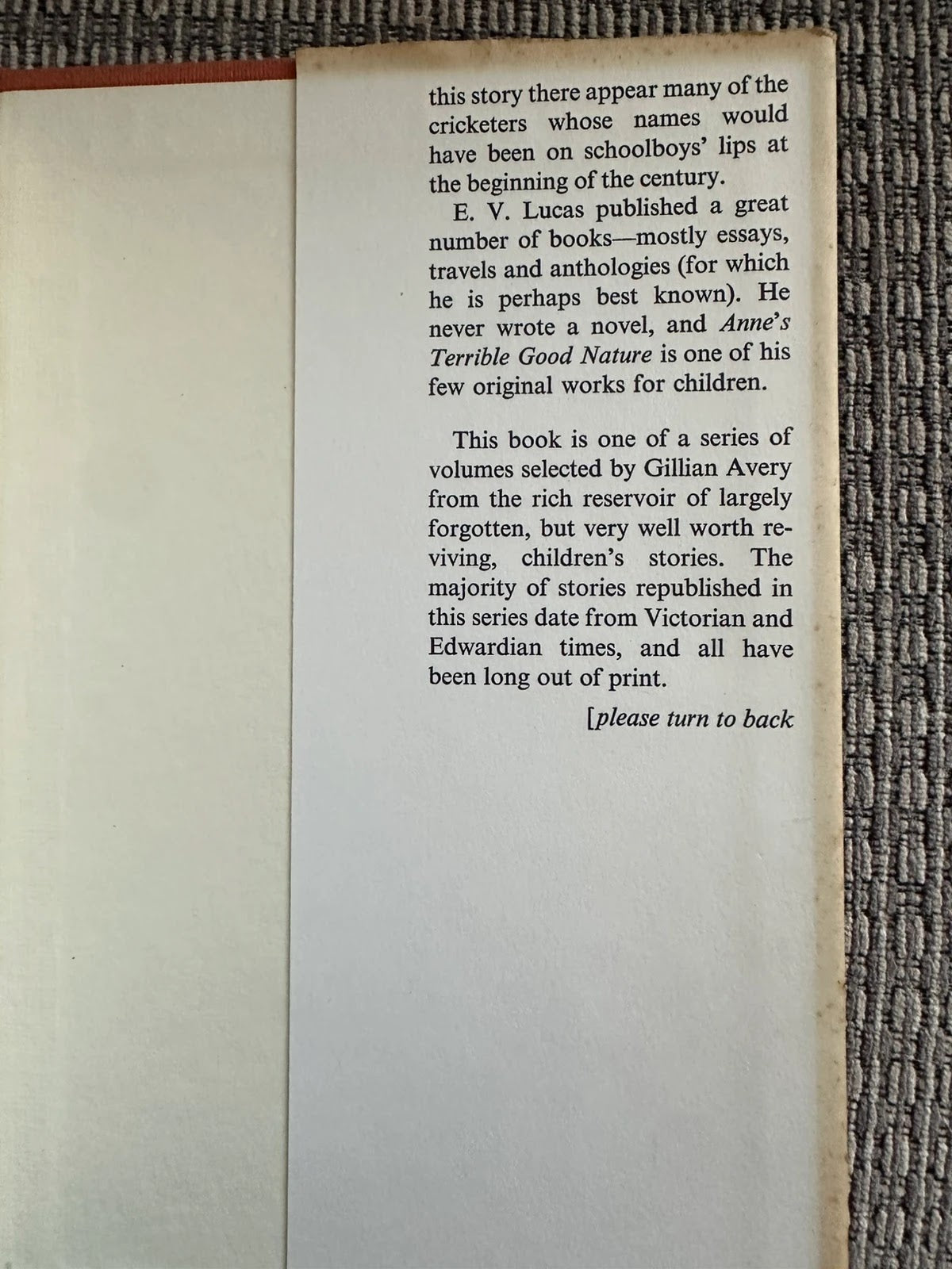 Vintage Anne’s Terrible Good Nature E V Lucas 1970 Hardback Gollancz