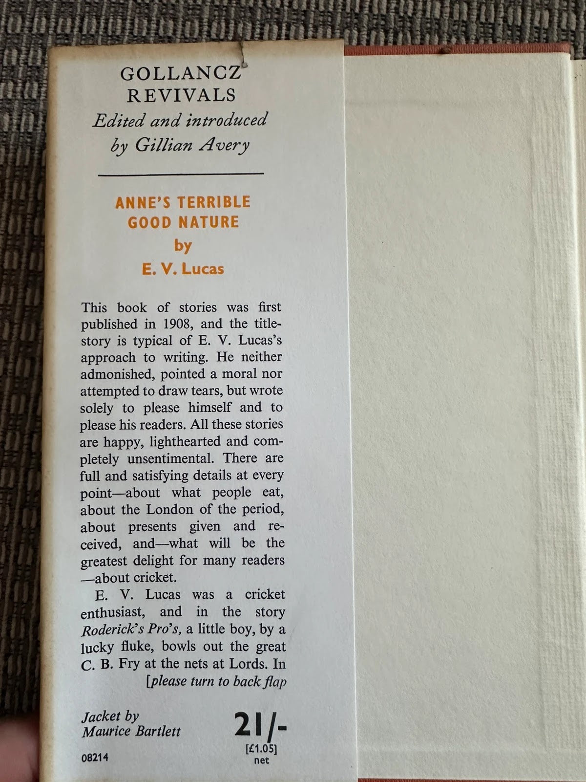Vintage Anne’s Terrible Good Nature E V Lucas 1970 Hardback Gollancz