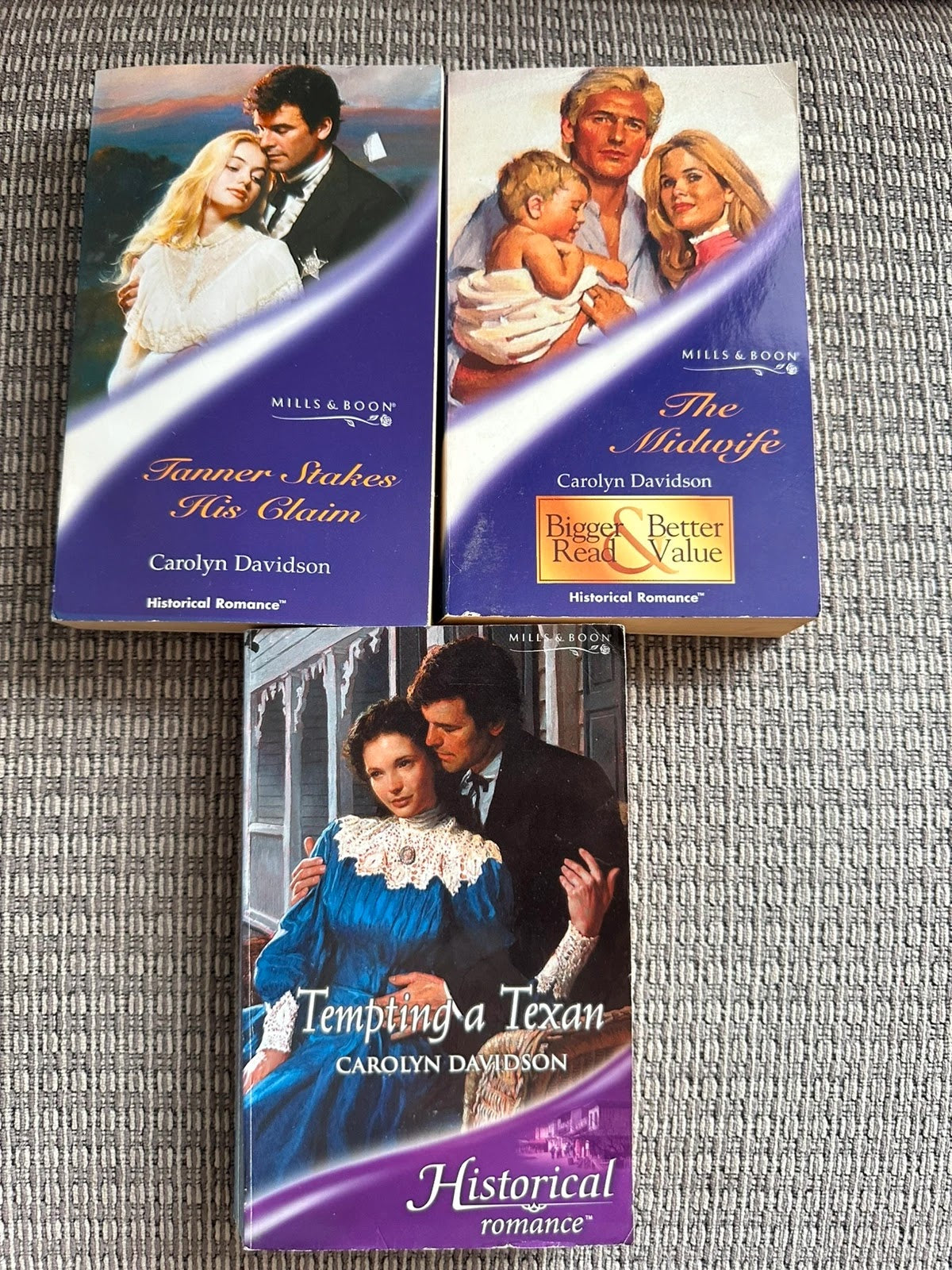Carolyn Davidson Historical Romance Bundle x3 - Mills & Boon Paperbacks - Carolyn Davidson