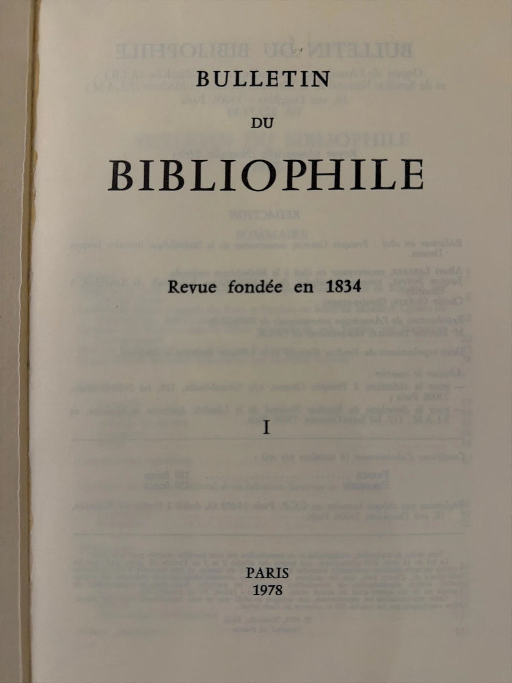 Bulletin du Bibliophile