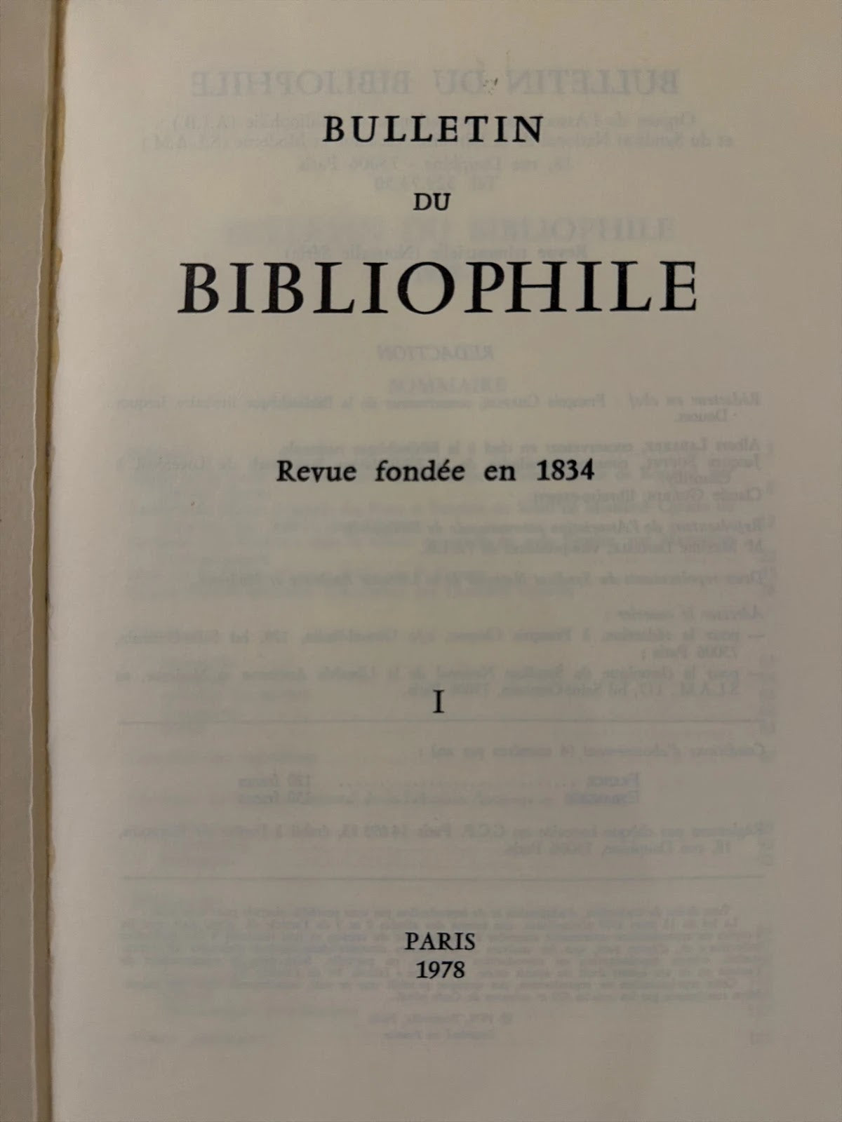 Bulletin du Bibliophile