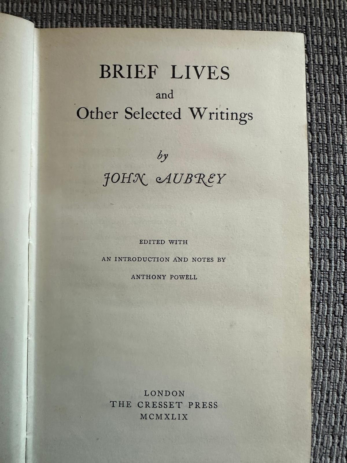 Brief Lives - John Aubrey