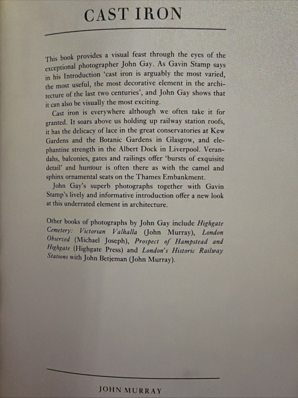 Cast Iron - John Gay